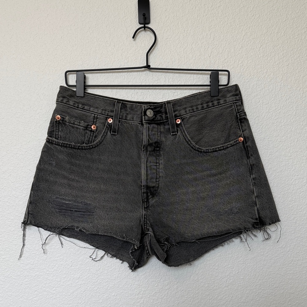 Levi's Charcoal 501 Jean Shorts for Women